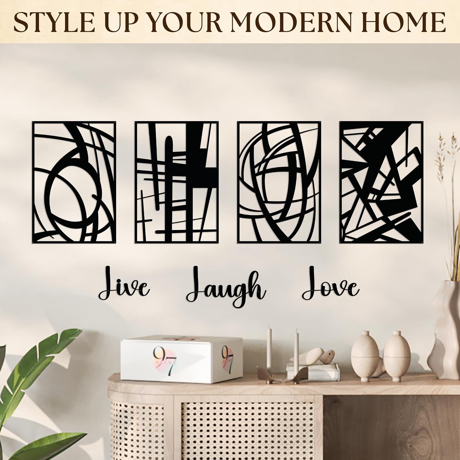Black Metal Wall Art / Black Abstract