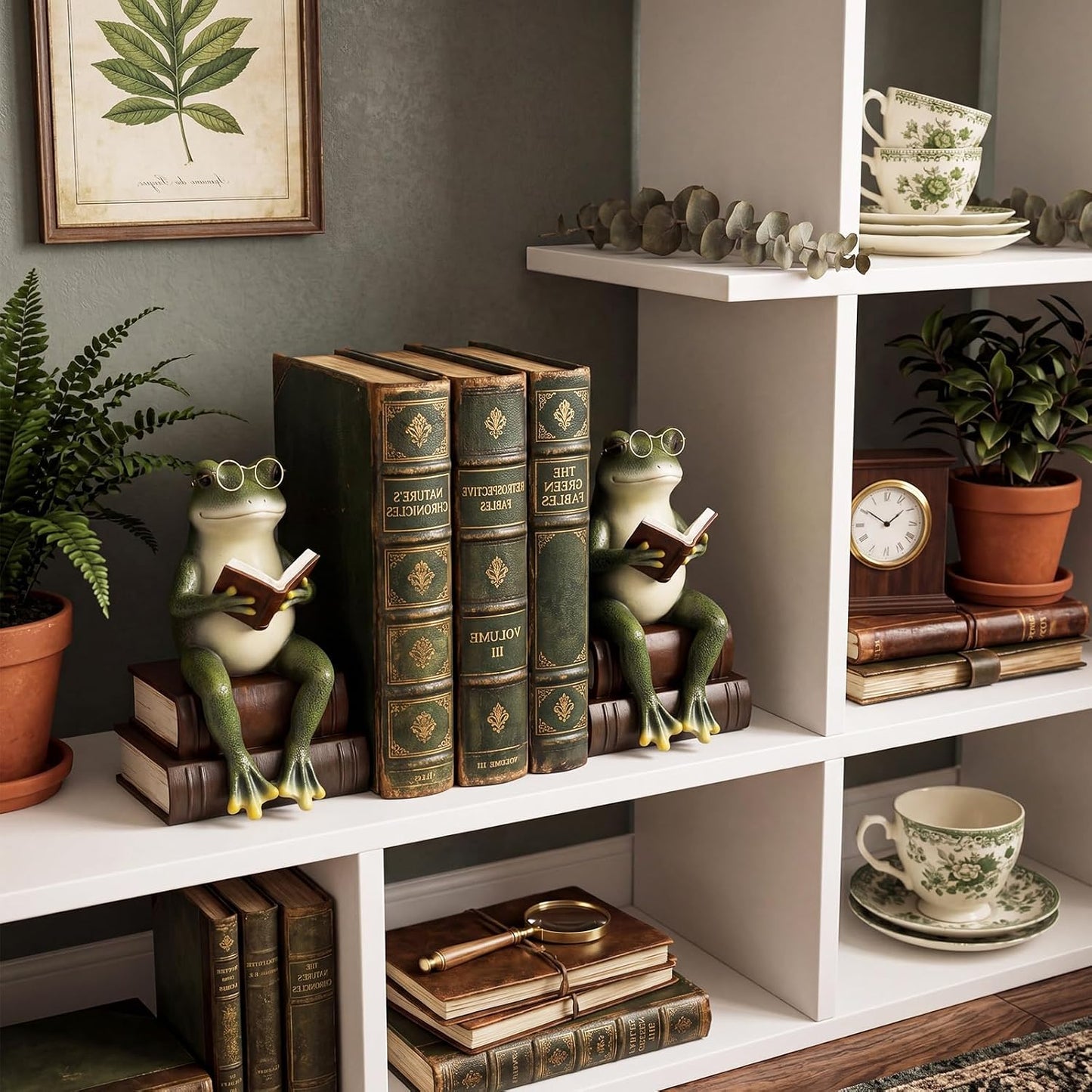 Frog Decorative Bookend 7.2'' Heavy Duty Book End Frog Book Stopper