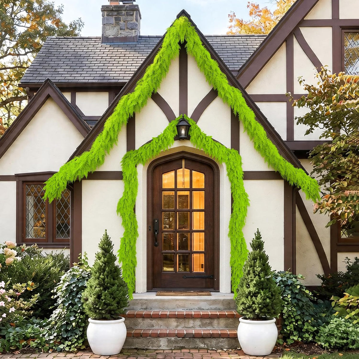 9Ft Christmas Cedar Garland, Lime Green Real Touch Christmas Decorations | Realistic Thick Soft Full Lush Artificial