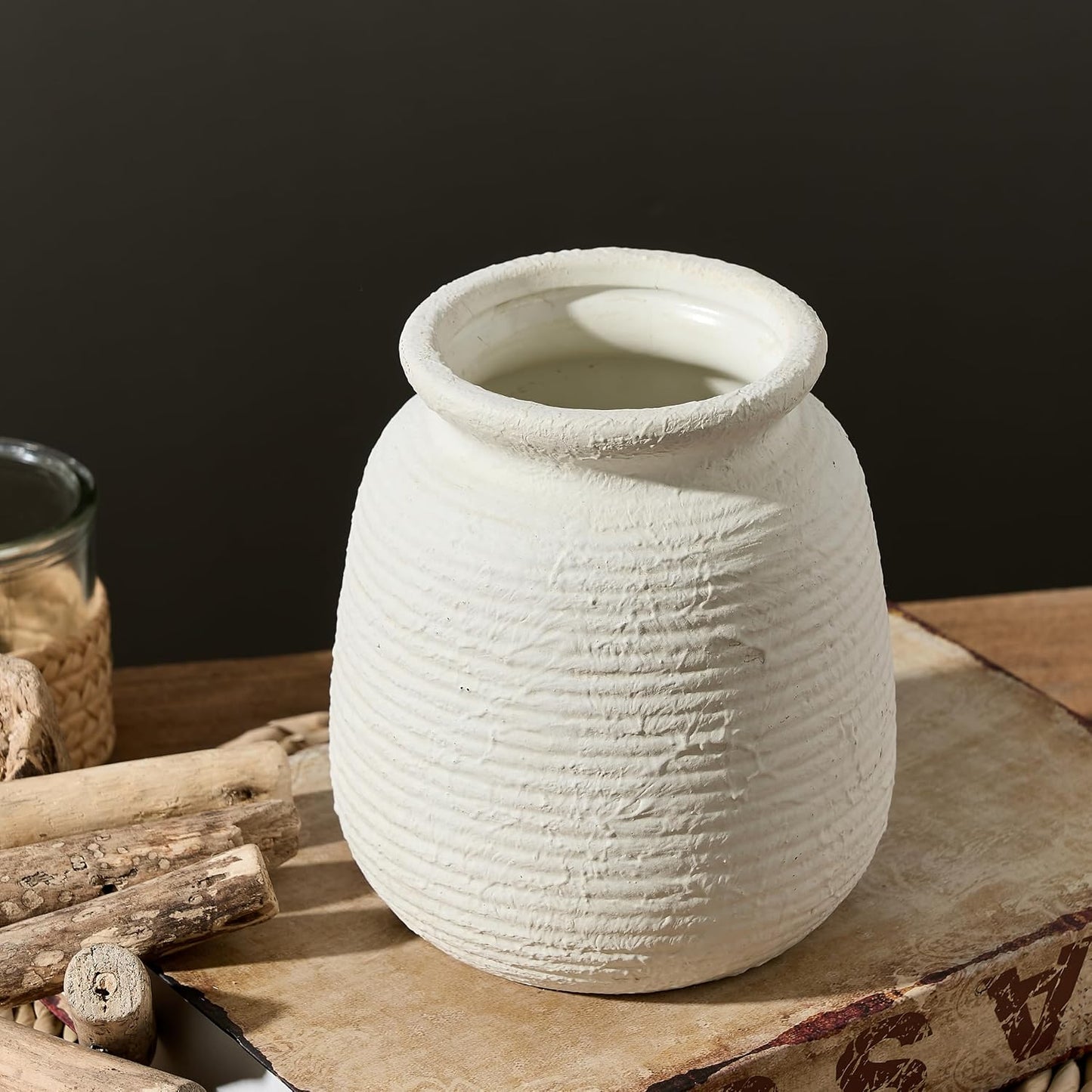 Ceramic Flower Vase / 6" - W