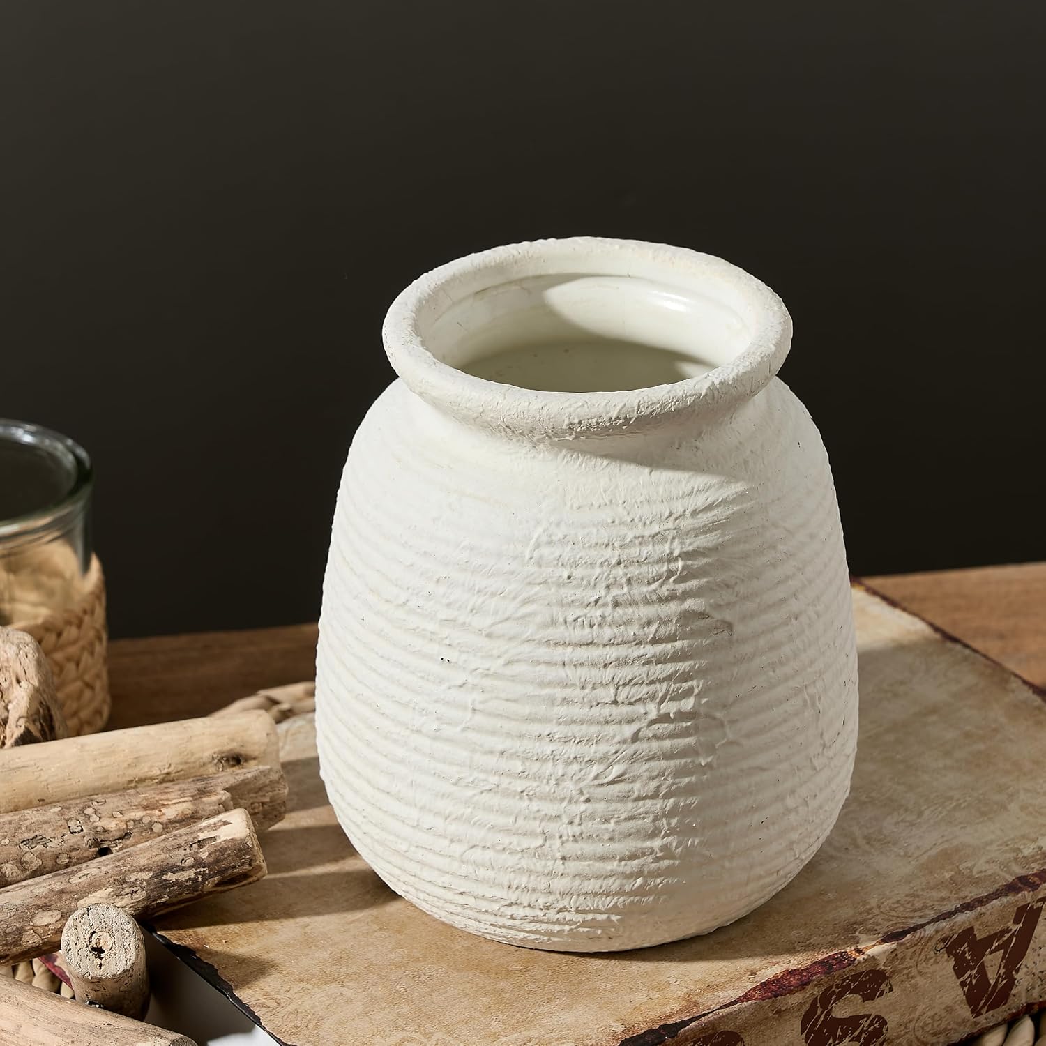 Ceramic Flower Vase / 6" - W