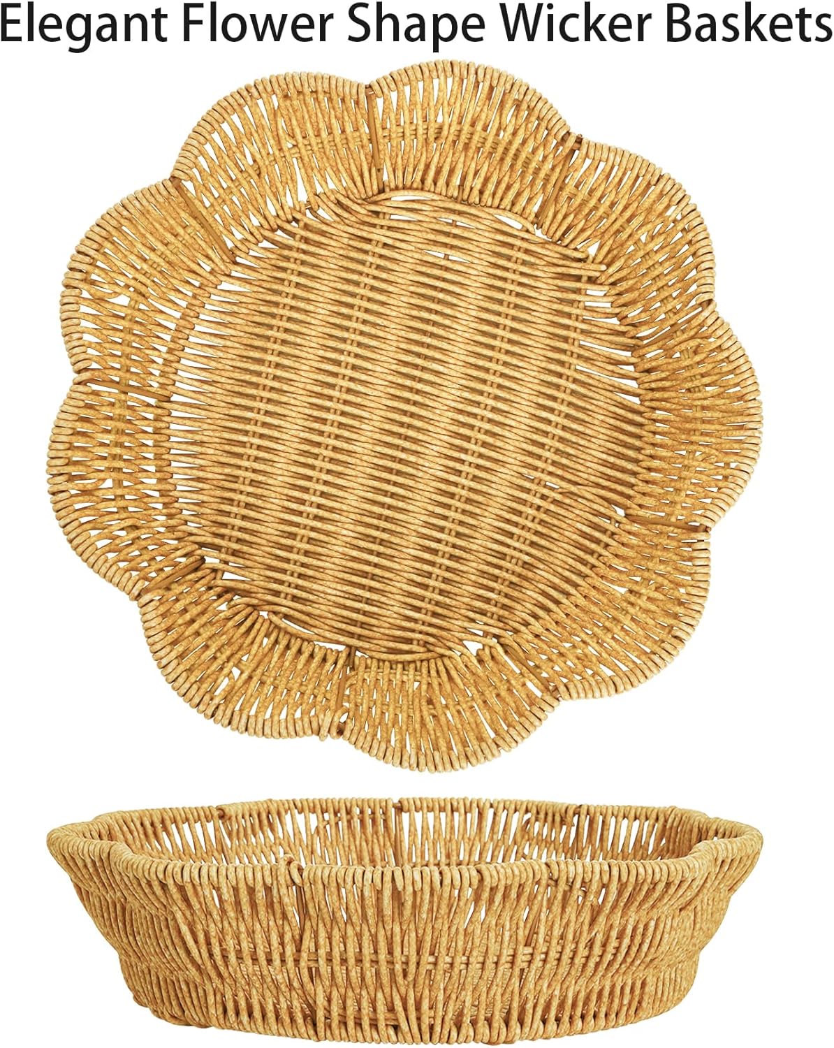 Poly Wicker Bread Baskets / Set of 3