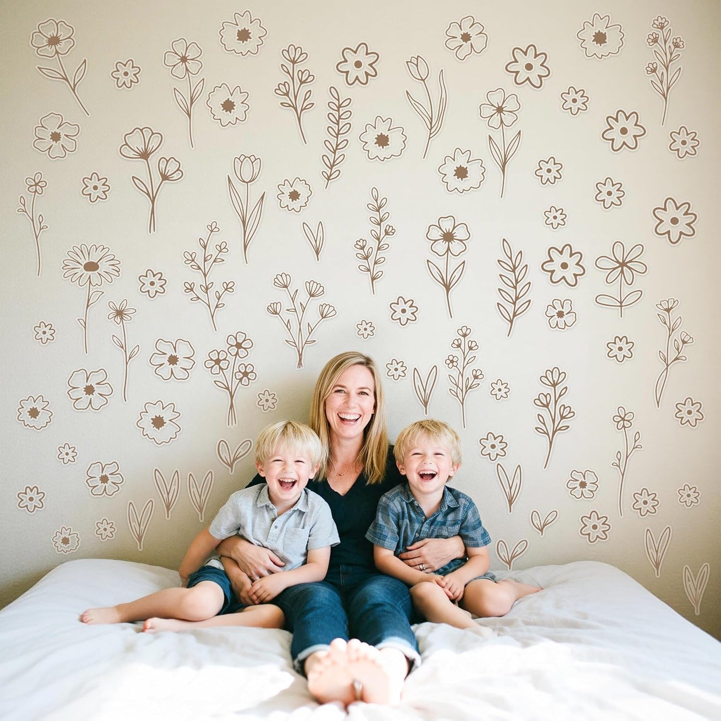 Wildflower Wall Stickers / Brown / Set of 160