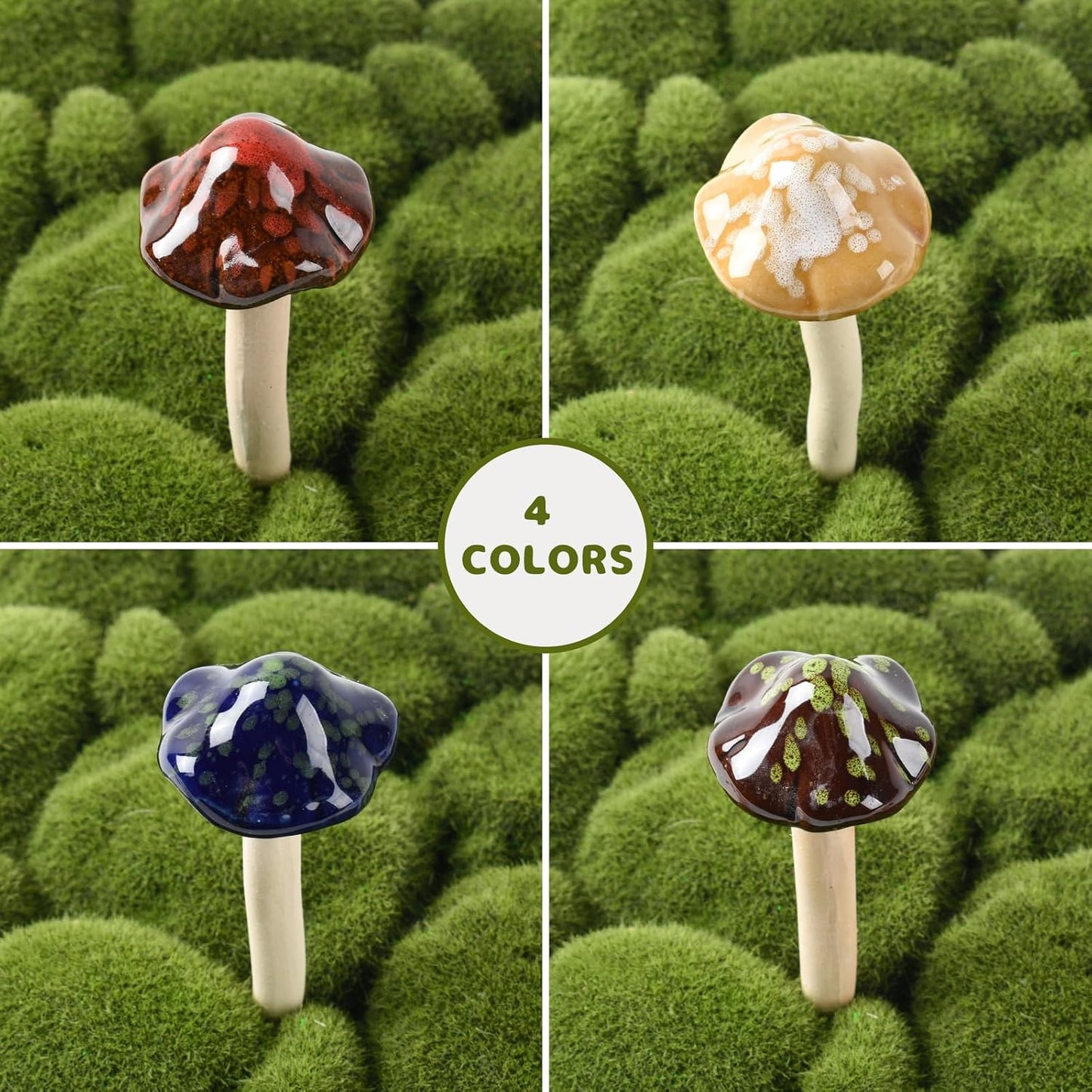 Ceramic Mushroom / Mushrooms Accessories / Set of 8