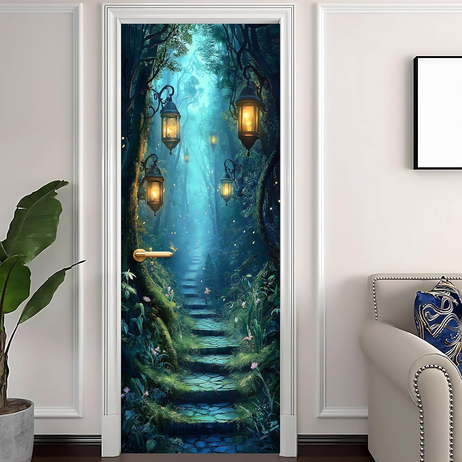 3D Door Stickers / Forest Trail -1 / 30.3" W x 78.7" H