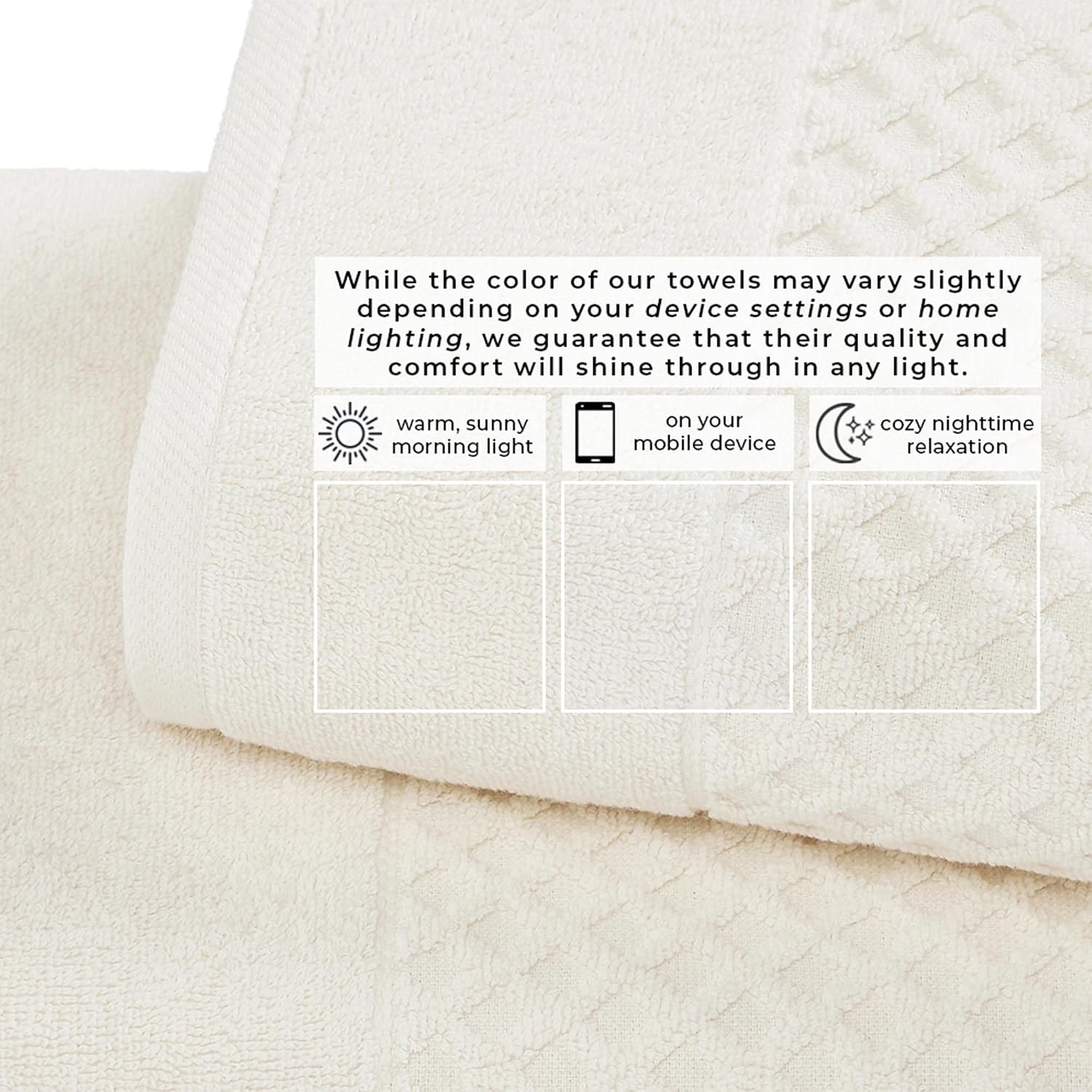 Great Bay Home Bath Towels - 100% Cotton 4 Pack 54x27 Bath Towel Set - Absorbent, Durable, Quick-Dry Towels for