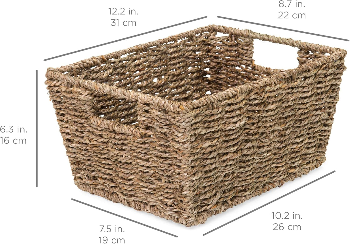 Rustic Multipurpose Stackable Seagrass Storage Basket / Natural / Set of 4