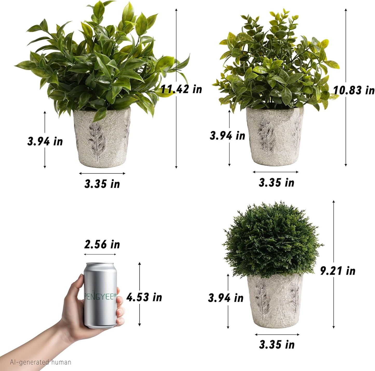 Small Faux Plants / Set of 3