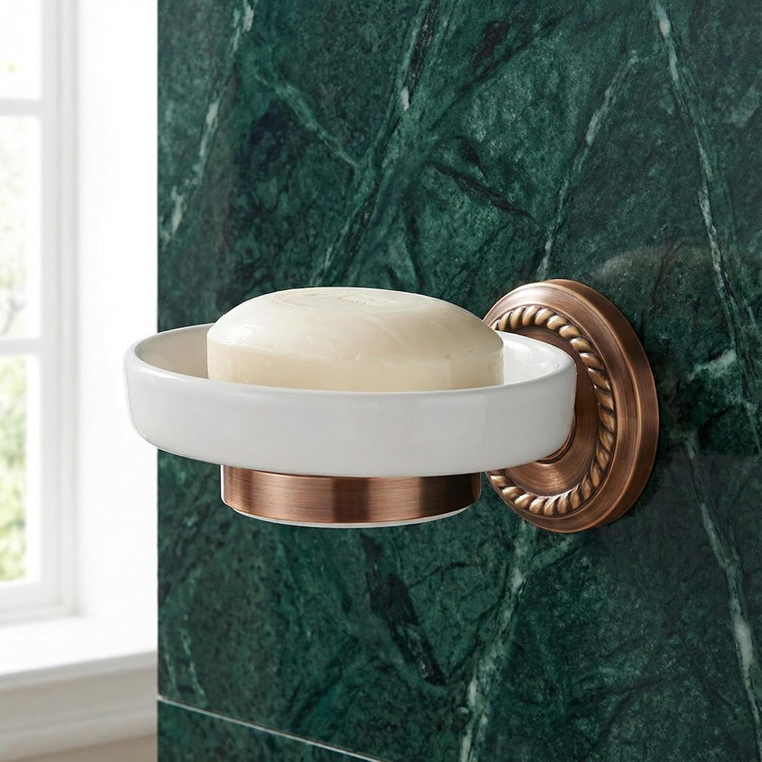 Ceramic Soap Holder Soap Tray Vintage Holder Wall-Mounted Dish Antique Dish for Shower Wall Rack