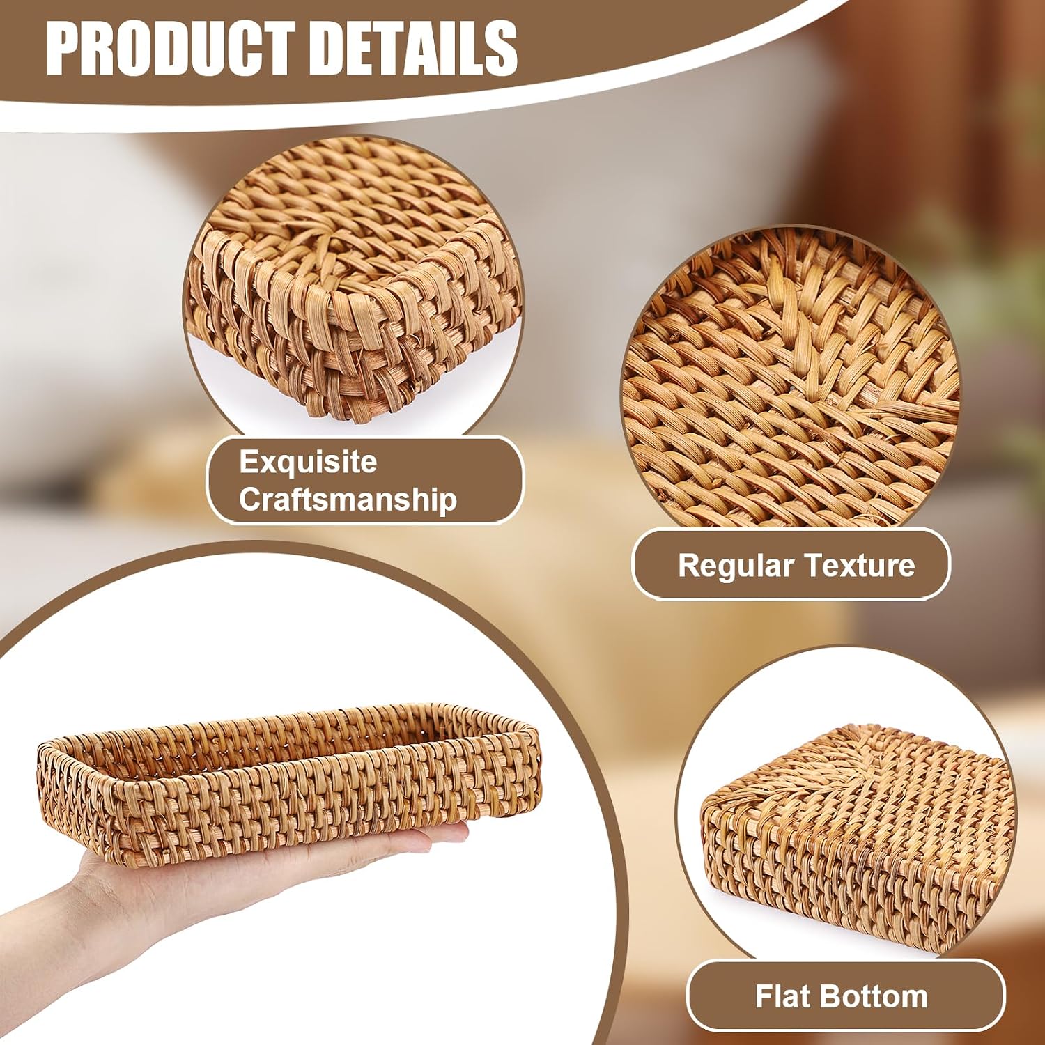 Small Remote Basket / Natural / 8.3 x 4.7 x 1.6