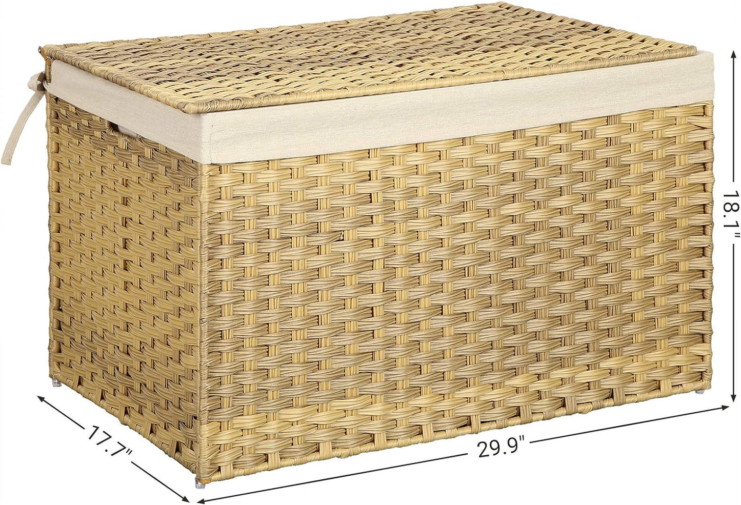 Metal Frame / Woven Blanket Storage Bin / 160 L / Natural