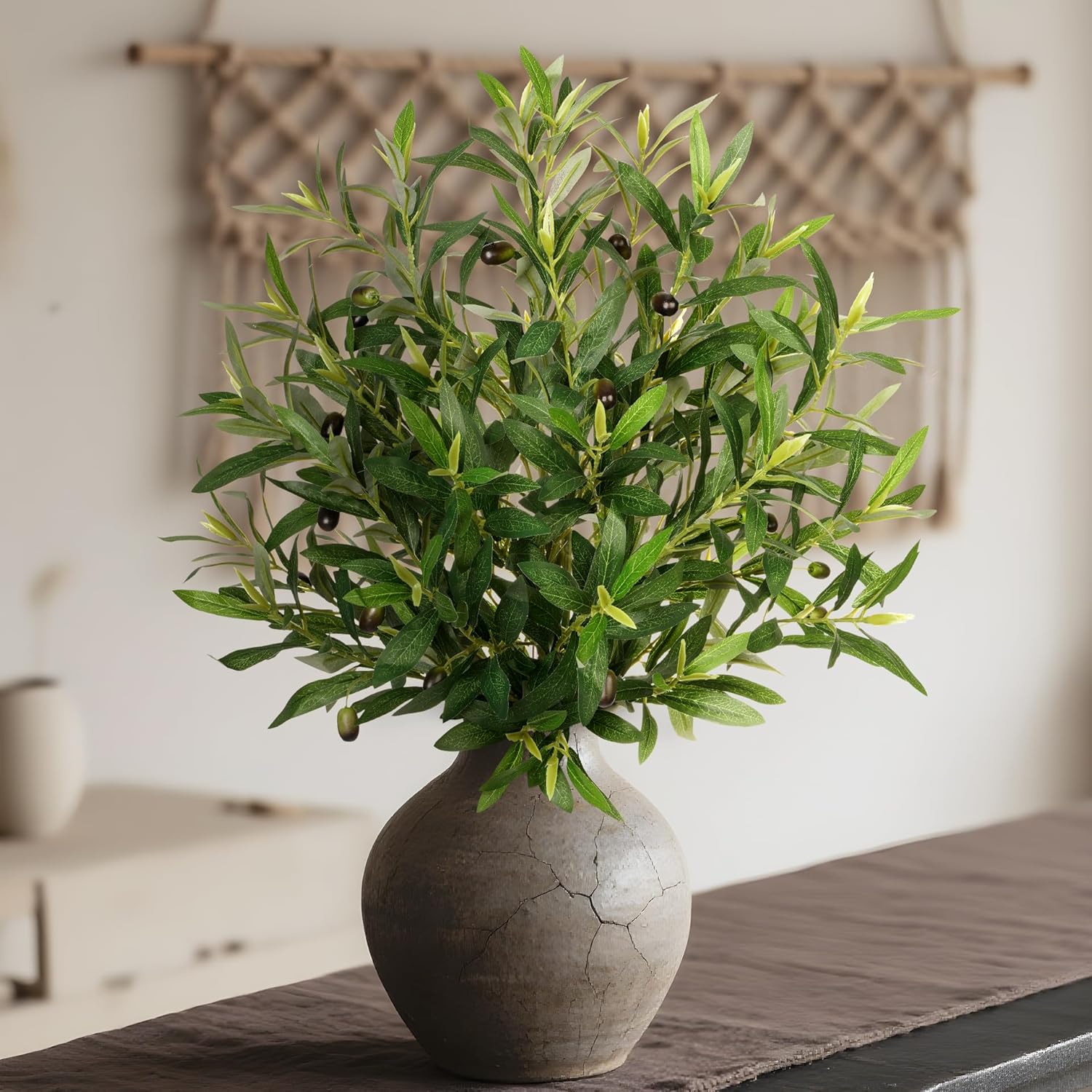 Fake Plants Olive Branch Artificial Plant Outdoor Decorations / Set of 6