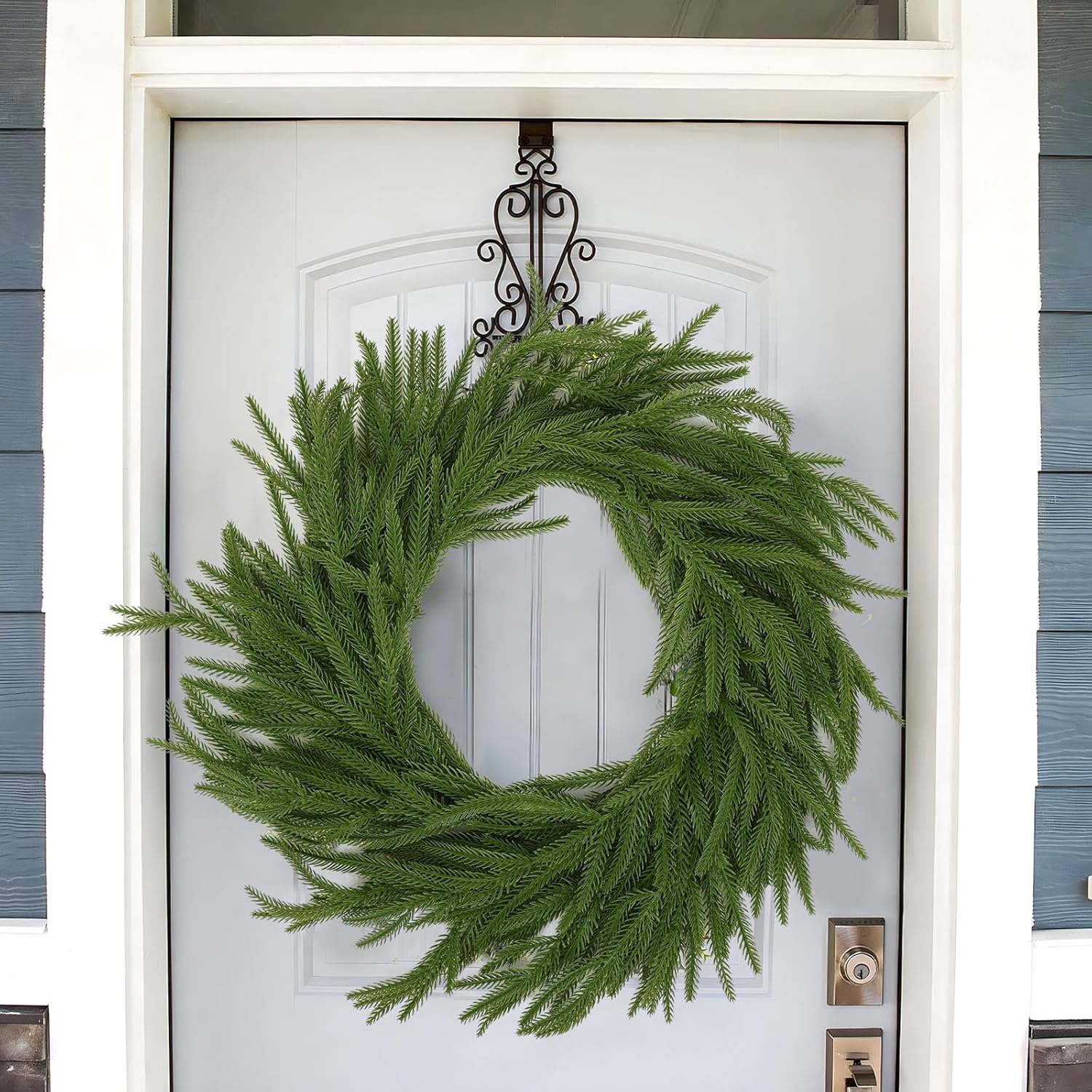 Hananona 4Pcs 6Ft Artificial Norfolk Pine Garlands, Real Touch Winter Pine Garland, Green Artificial Greenery Garland