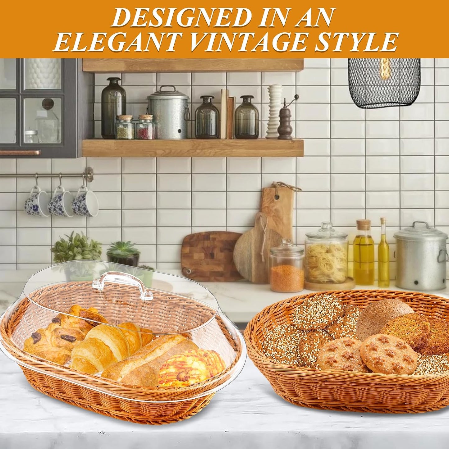 Wicker Bread Basket / Set of 2