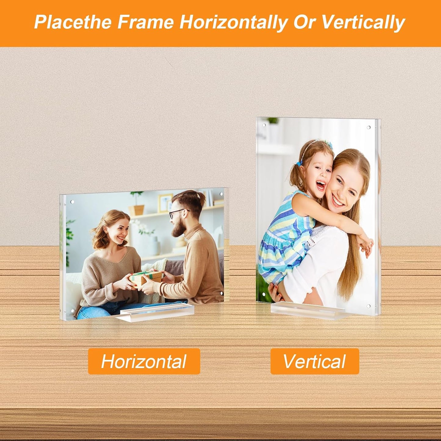 Magnetic Acrylic Picture Frame / 6 x 8 / Clear