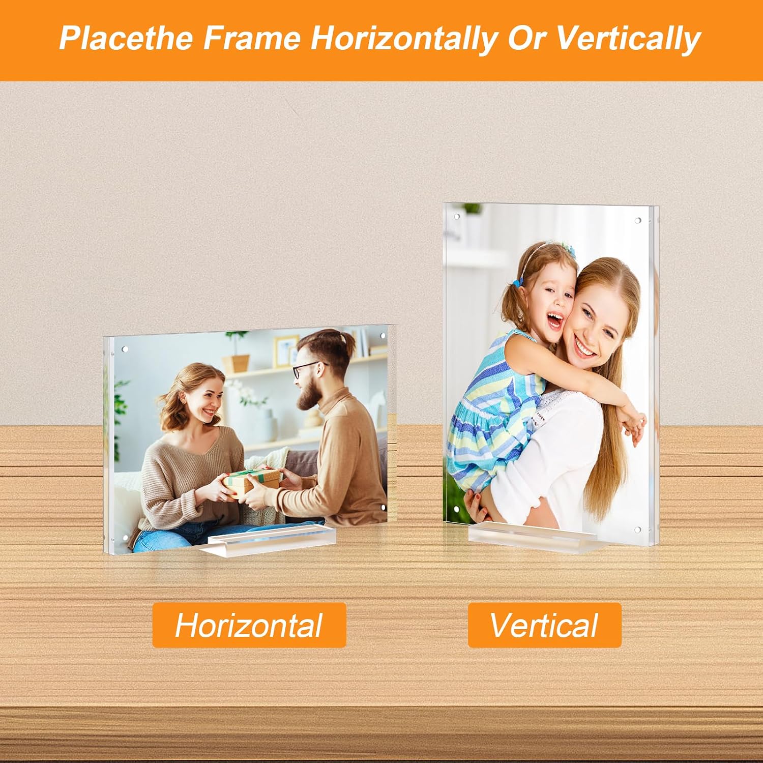 Magnetic Acrylic Picture Frame / 6 x 8 / Clear