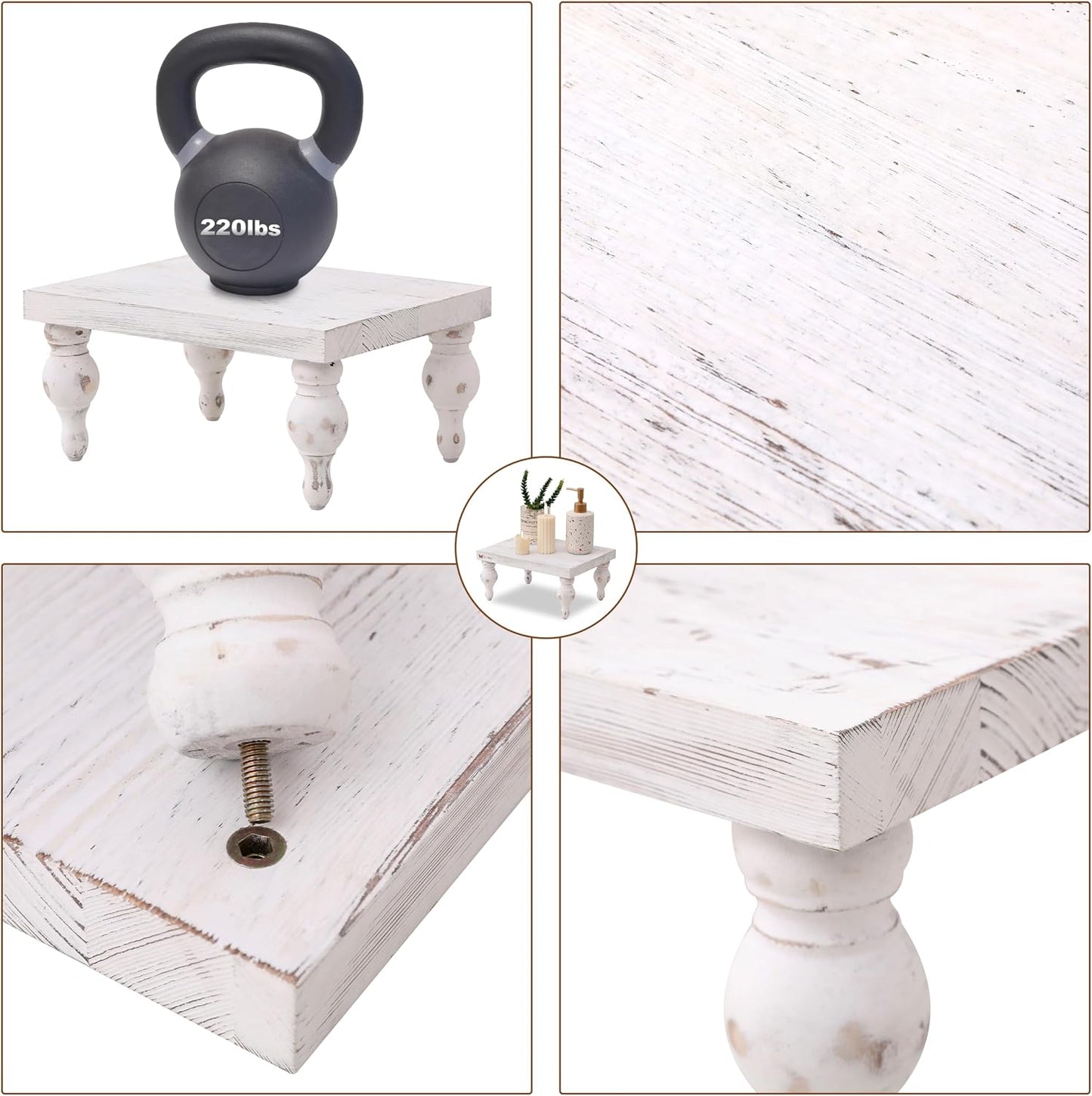 Wood Tray / in Farmhouse Decor Display Stand / White / 12 x 9 x 5.5