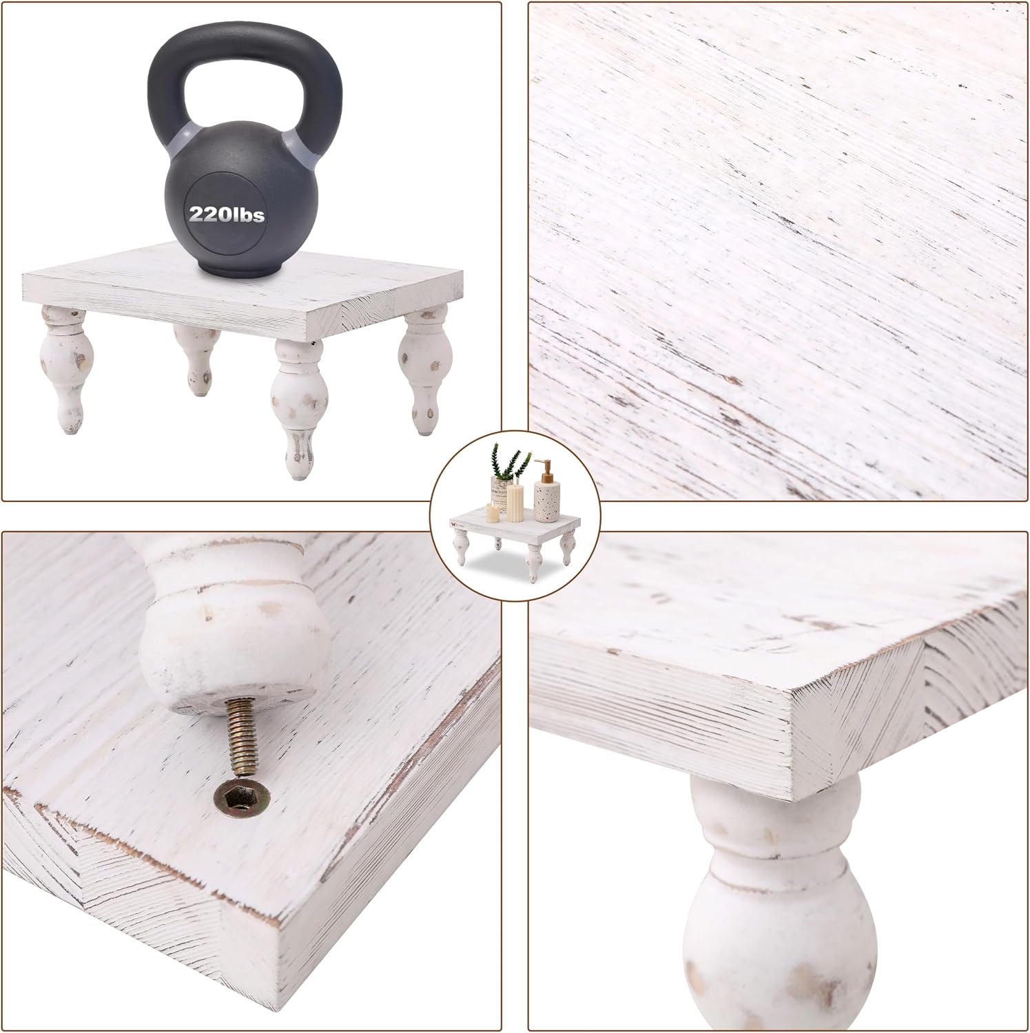 Wood Tray / in Farmhouse Decor Display Stand / White / 12 x 9 x 5.5