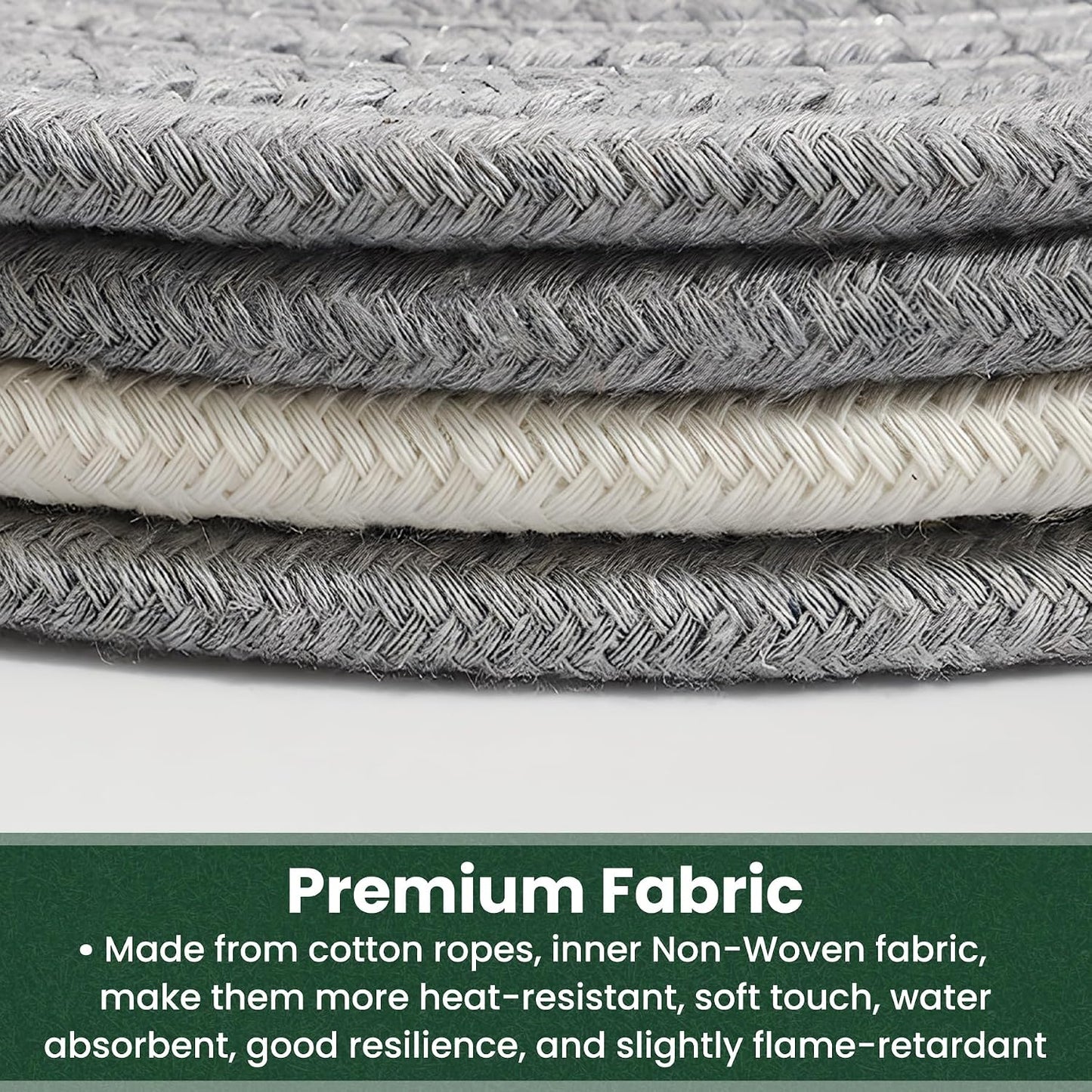 10 Inch Trivets for Hot Dishes, Hot Pots and Pans, 5 Pcs | Comes with Storage Basket, Extra Large Thick Heat Resistant