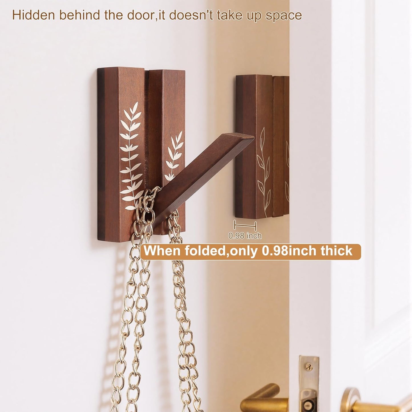 Rustic Folding Wall Hooks / Pattern A / Set of 2
