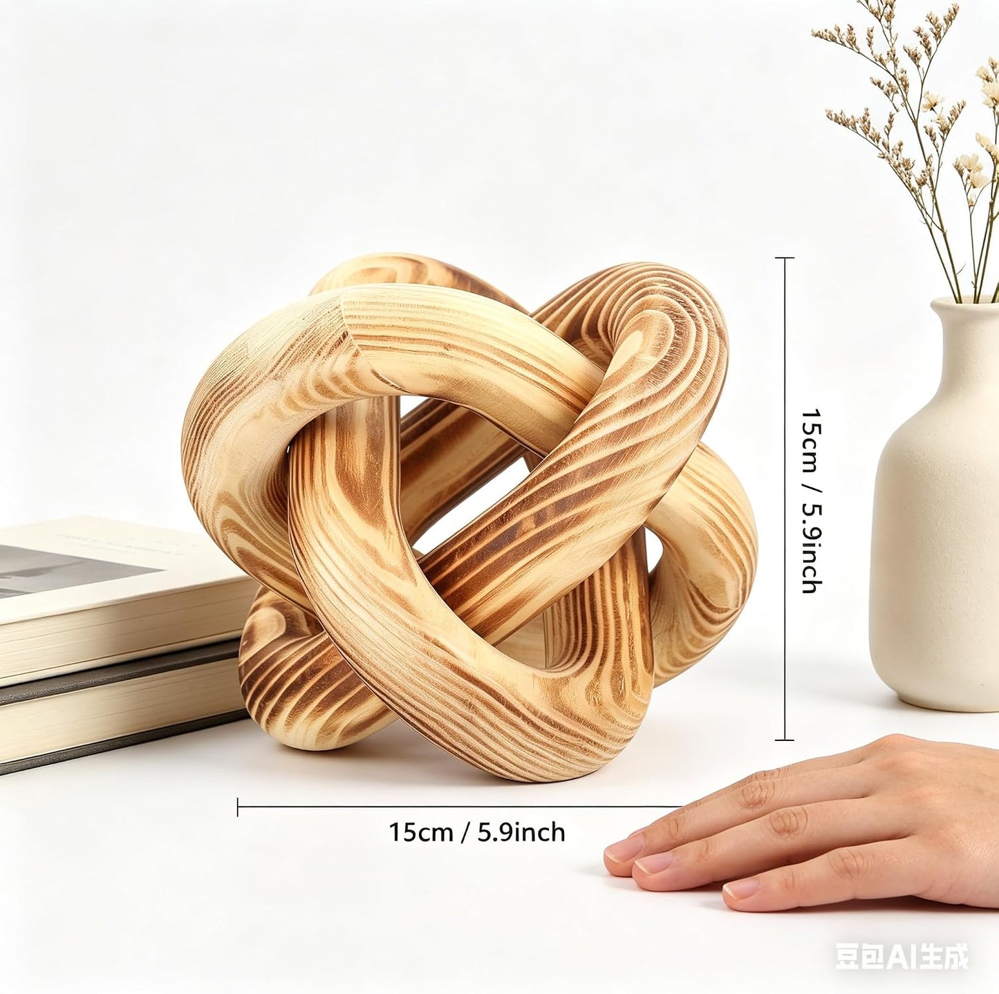 Wood Knot Chain Link Decor / Burn Color