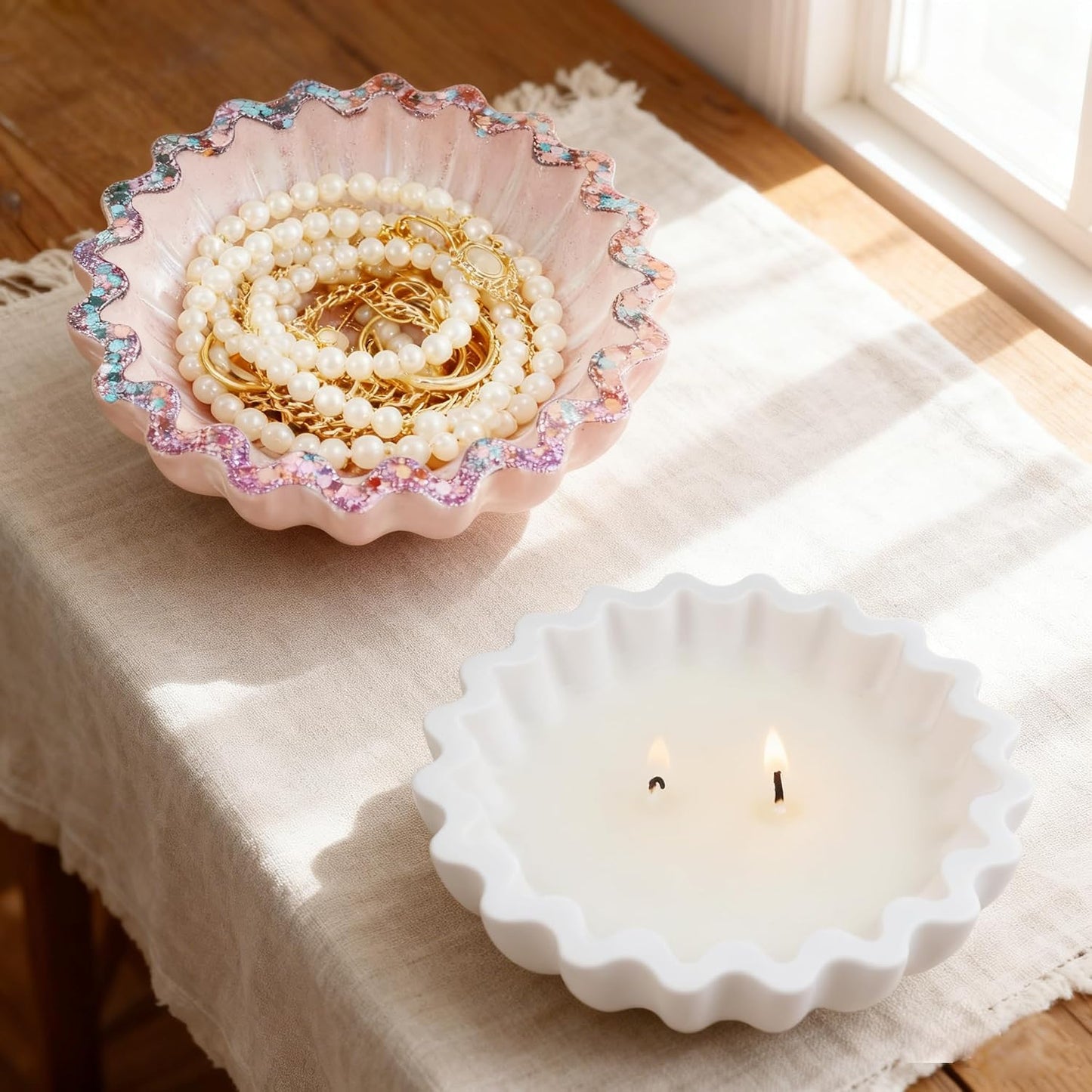  Flower Bowl Resin Mold / Set of 2