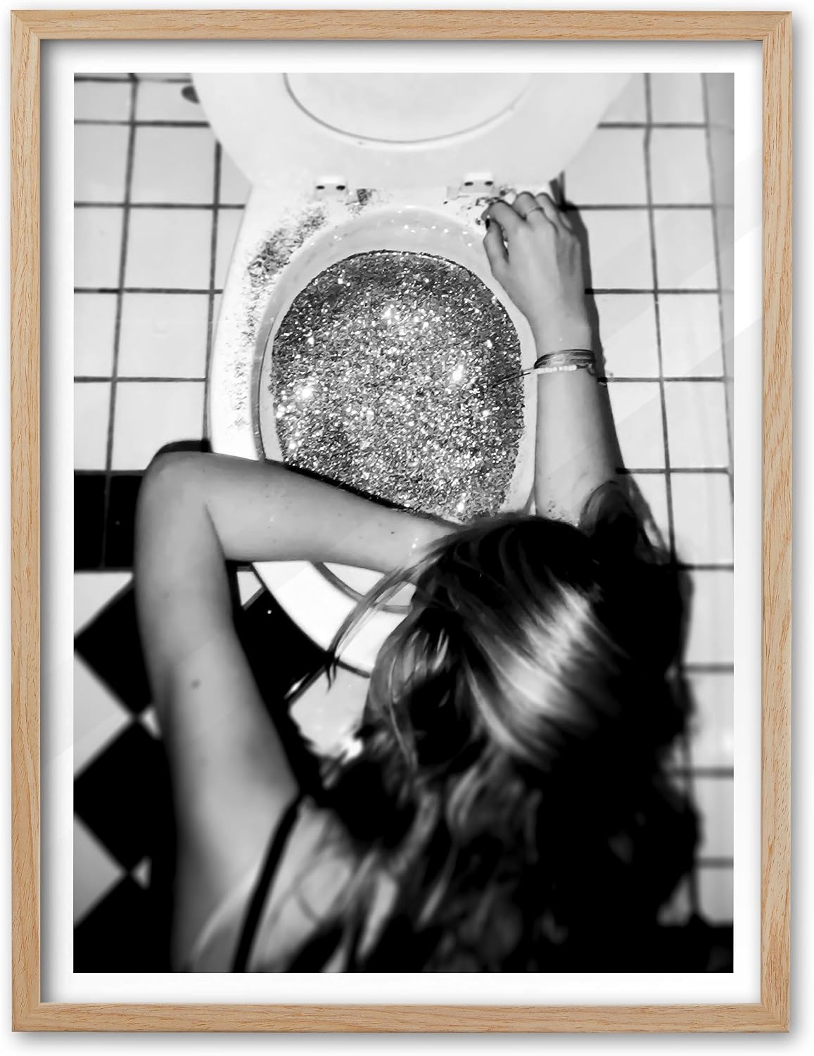 EcoHest Small 8x10 in After the Disco Party Framed Wall Art for Bathroom