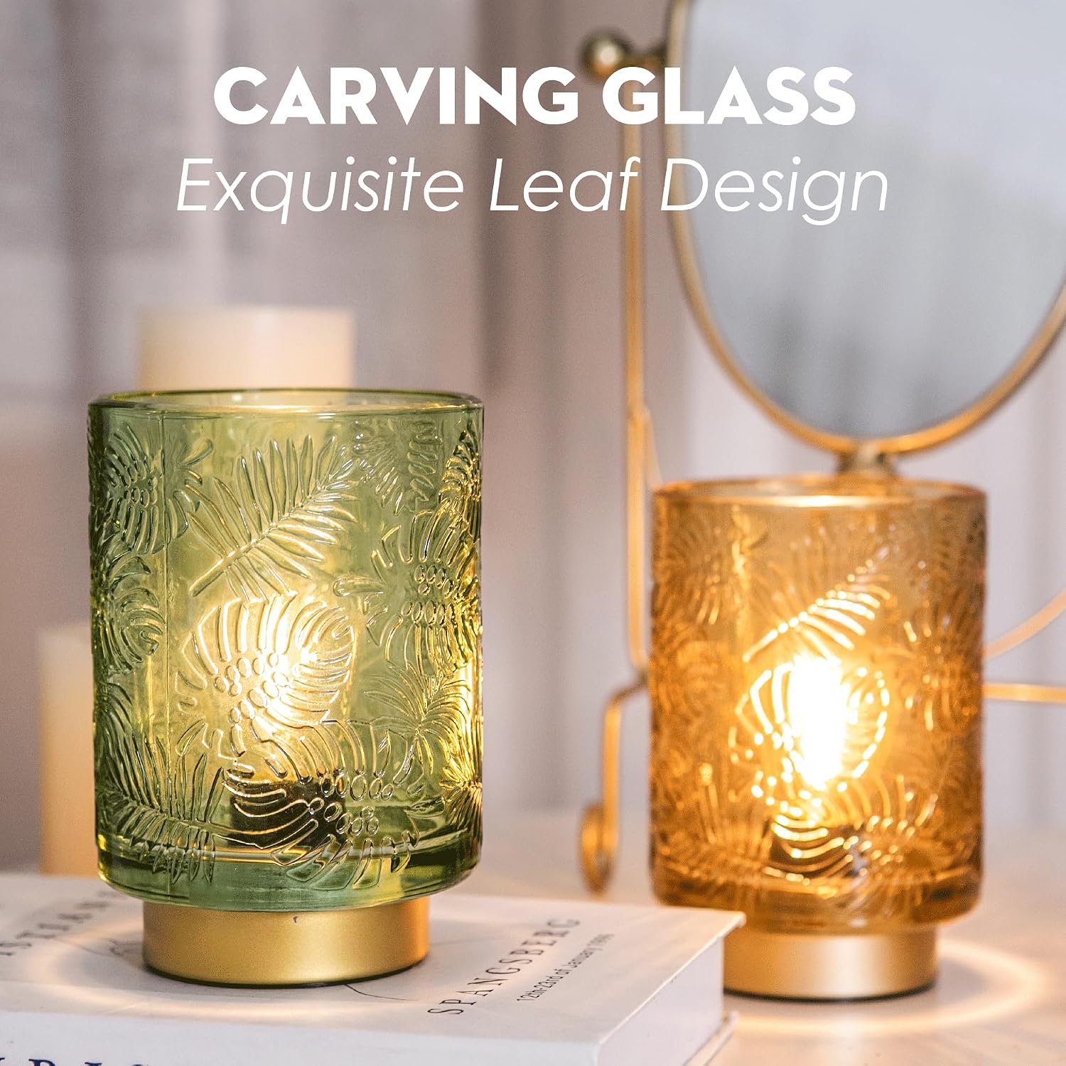 Glass Dimmable Brightness Wireless Lamp / Green