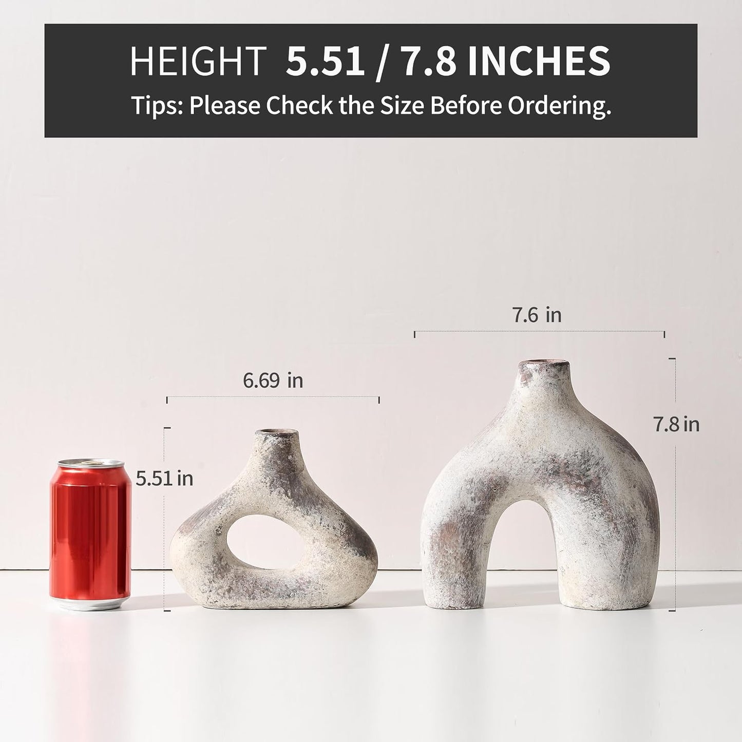 Ceramic Vase for Minimalist Bohemian Decor / Terracotta / Set of 2