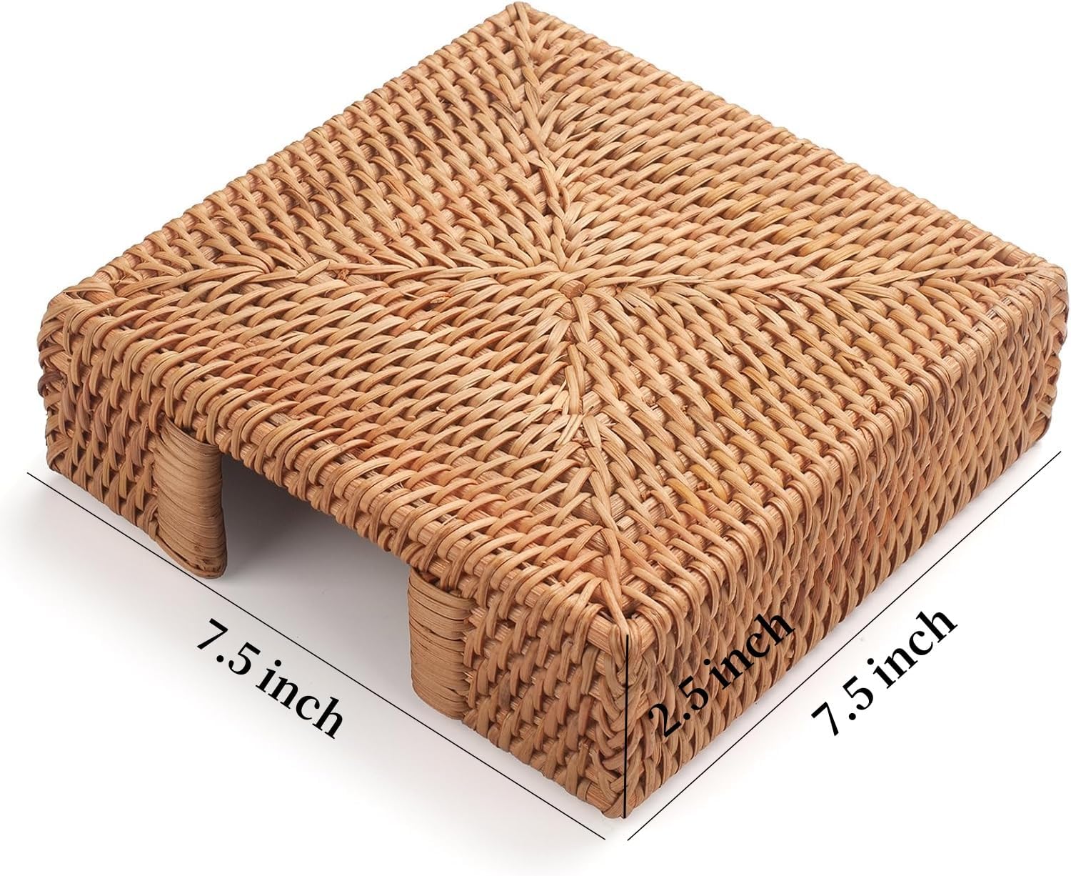 Wicker Napkin Basket / 7.5 x 7.5 x 2.5