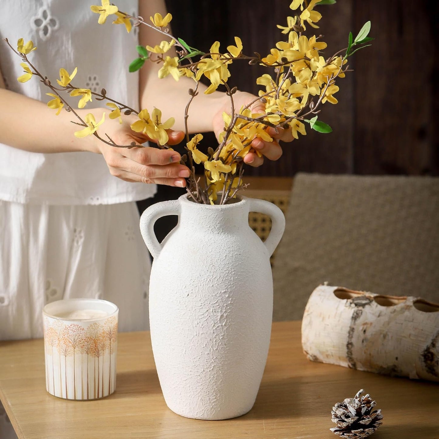 Ceramic Farmhouse Vase / 110-2-9.6in