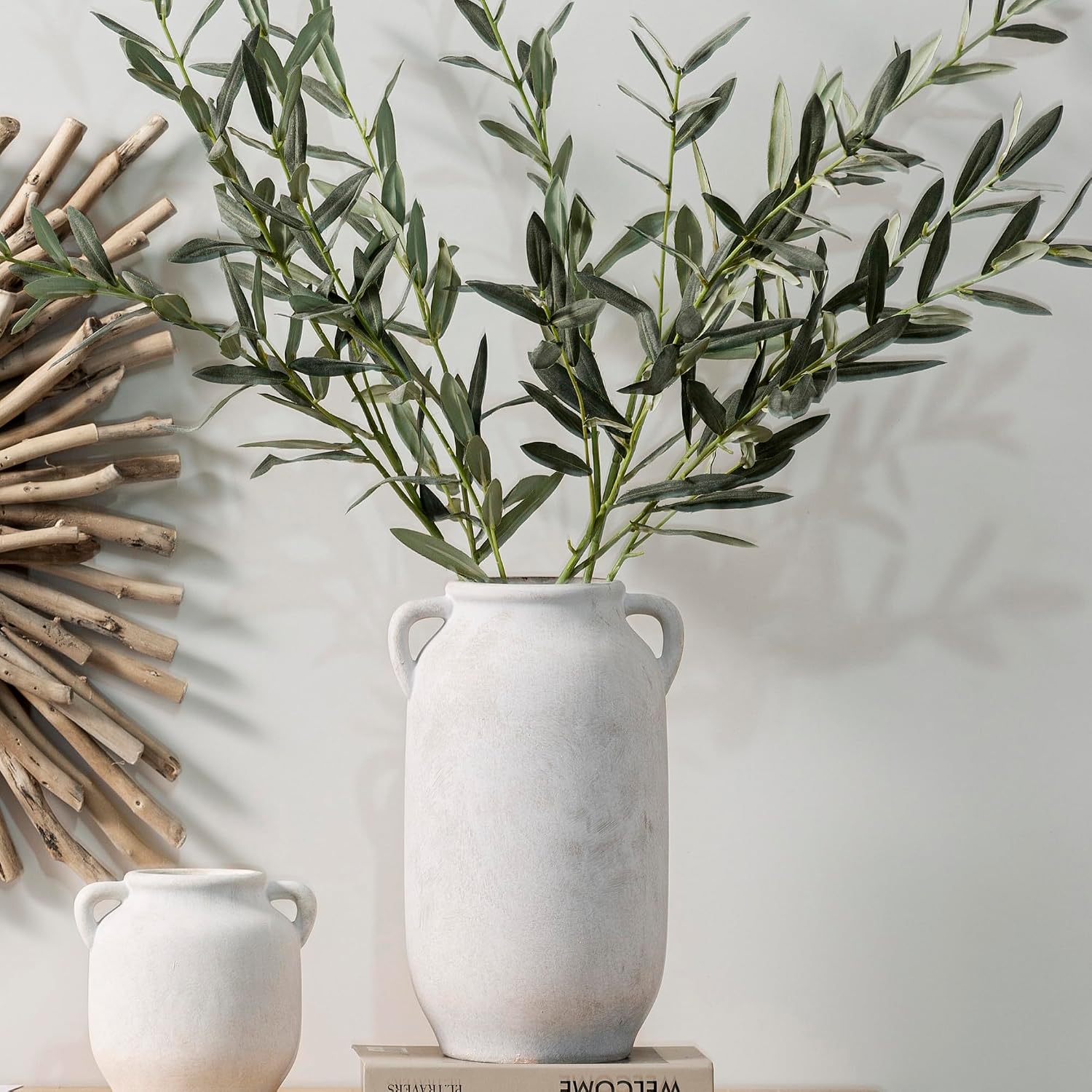 Farmhouse Rustic Table Vases / 6" Rustic / White / 6 Inch