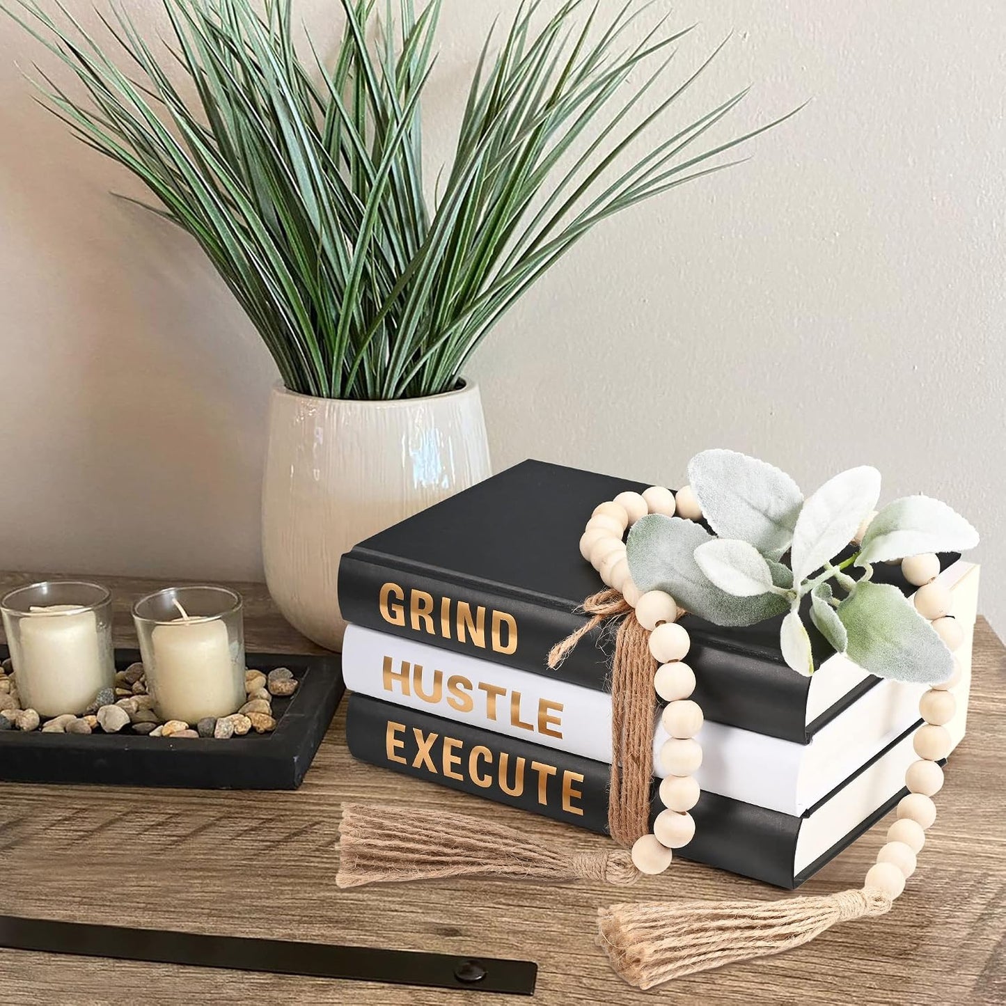 Hardcover Decorative Faux Books / Green / Set of 3
