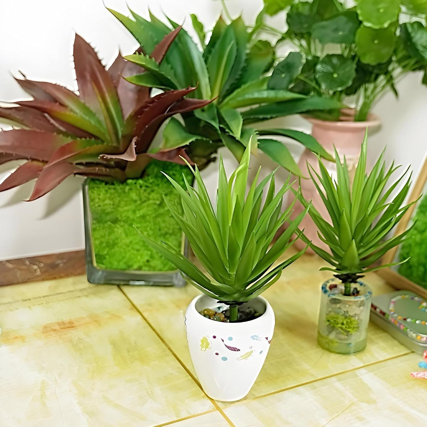 Agave Plants / Plastic Flowers / Green_spring / 7 x 4.7 x 5.9