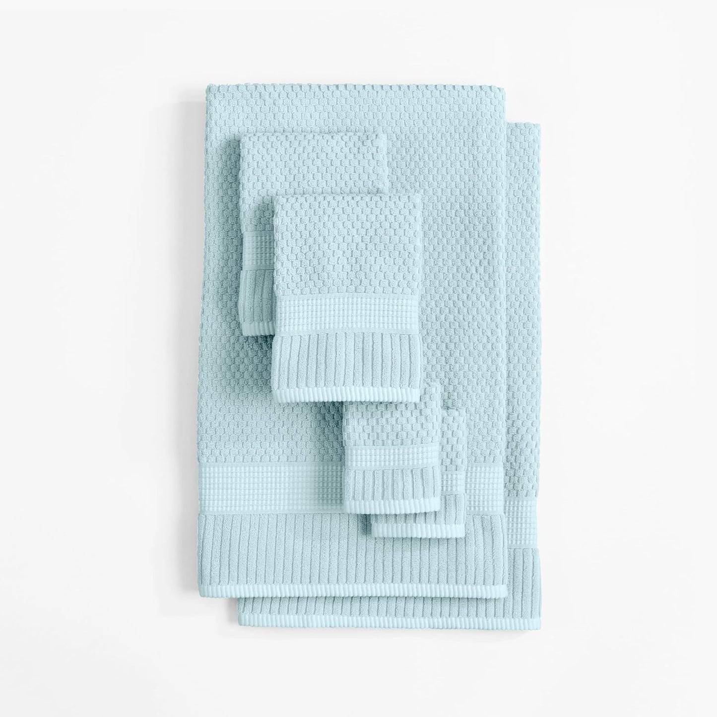 NY Loft 100% Cotton 6-Piece Bath Towel Set | Seafoam | Oeko-TEX | Quick-Dry | 30" x 52" Bath Towels | 16" x 28" Hand