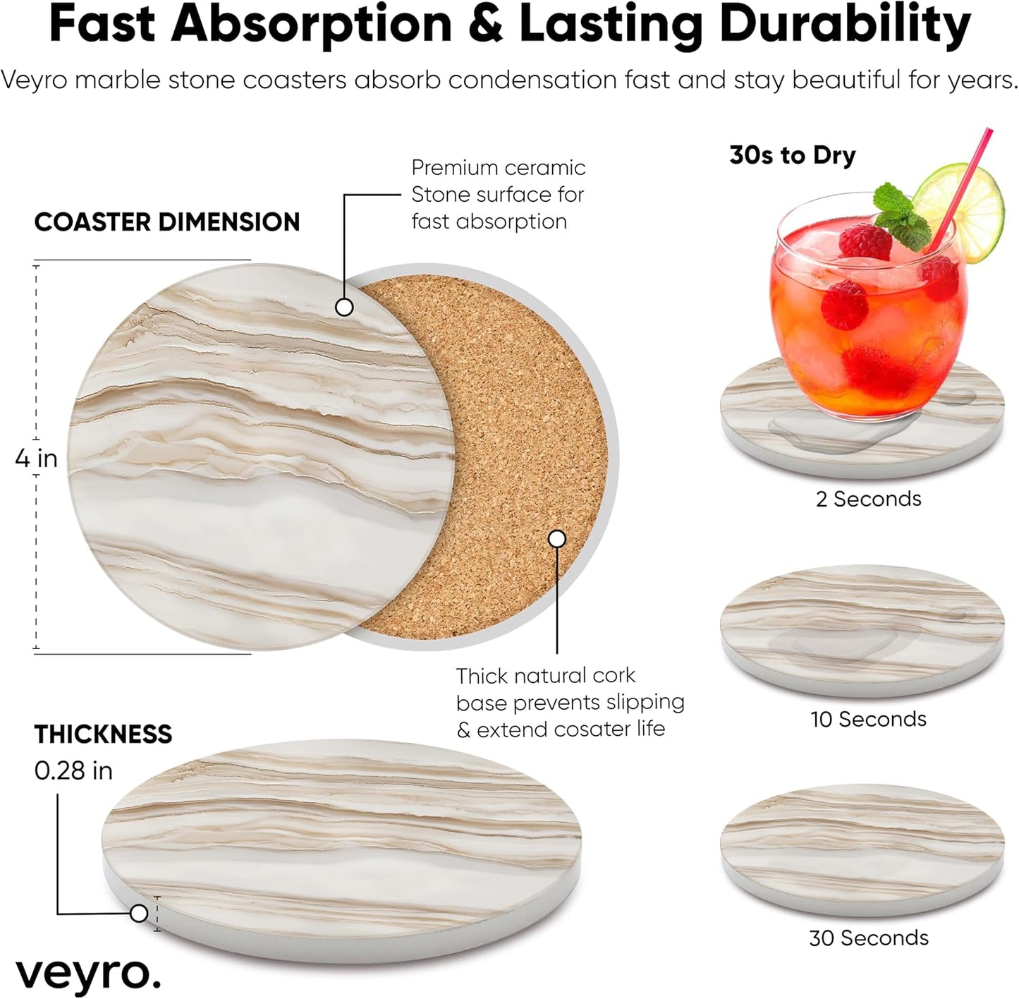Holder / Modern Marble Look / Sand Marble 2 / Set of 6