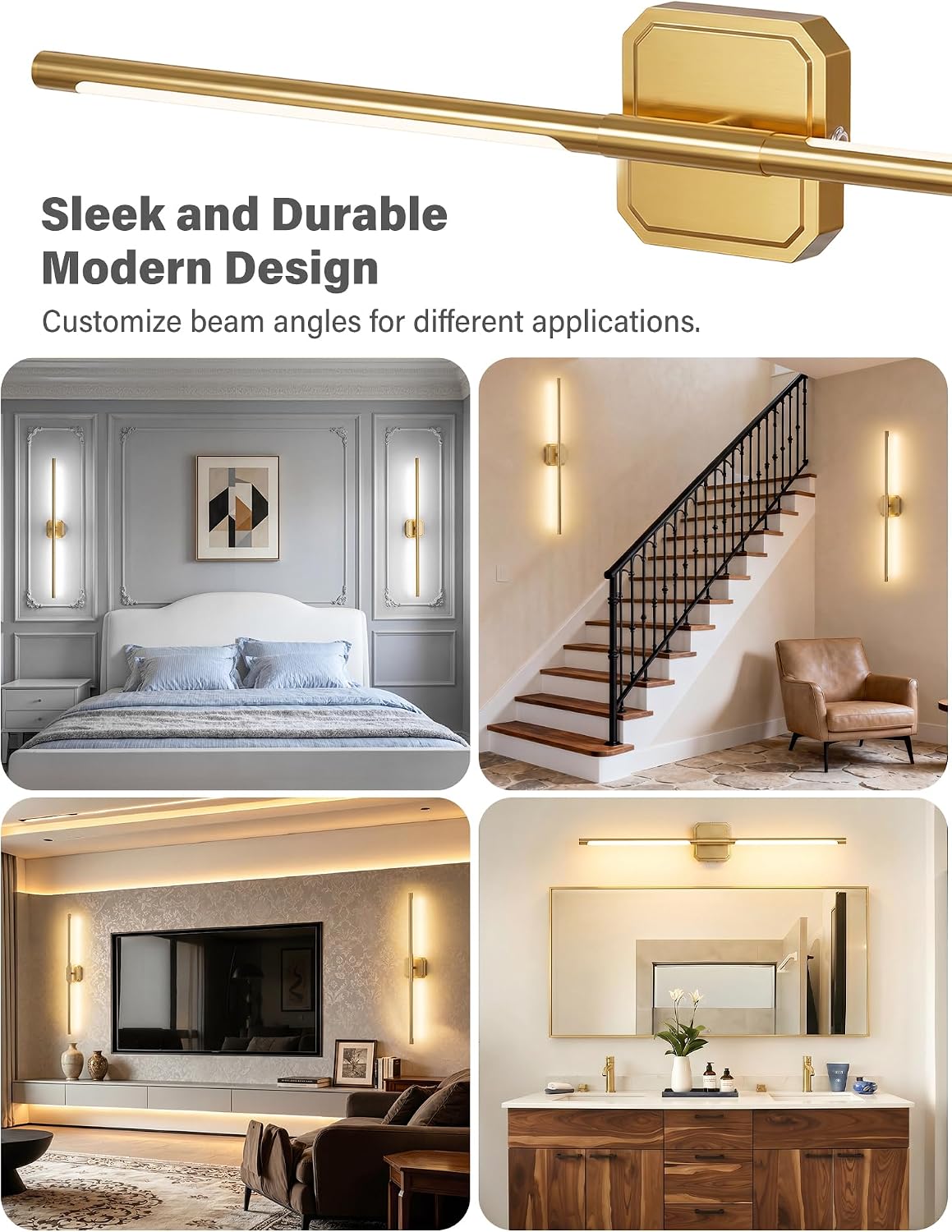 Battery Operated Wall Sconces Set of Two, Wireless Wall Lights Touch & Remote Control Rechargeable LED Wall Lamp