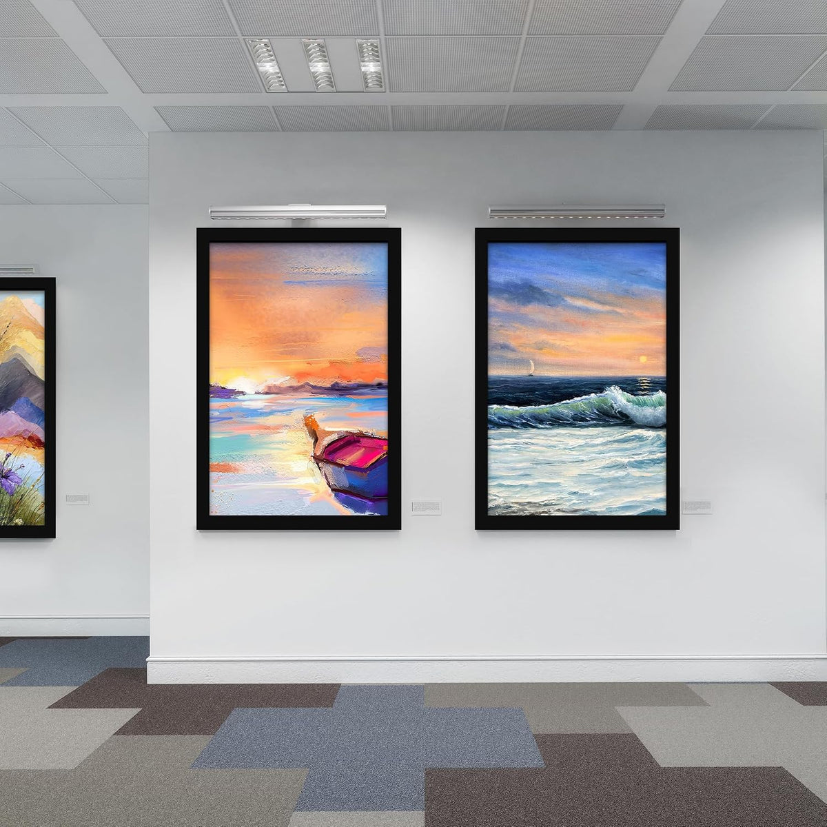 SESEAT 16x24 Picture Frame 4 Pack, Wall Hanging Poster Frames, Black