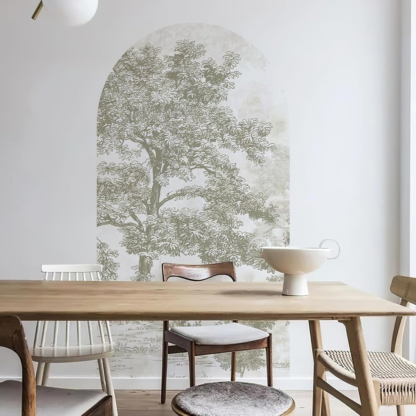 Vintage Forest Arch Wall Decal " Peel and Stick Canvas Waterproof Self-Adhesive Removable / 31 x 59