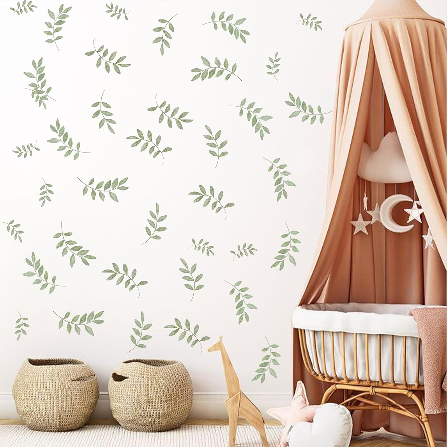 Boho Greenery Leaves Wall Decals / Greenl Leaves / Green