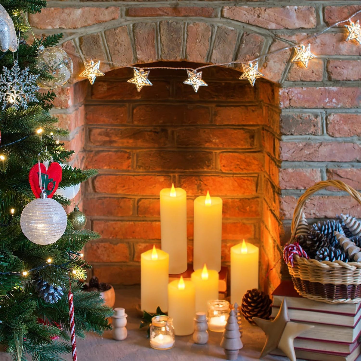 Real Wax Rechargeable LED Flameless Candles with Remote and Timer,USB Flickering White Pillar Candles-9 Pack for Home