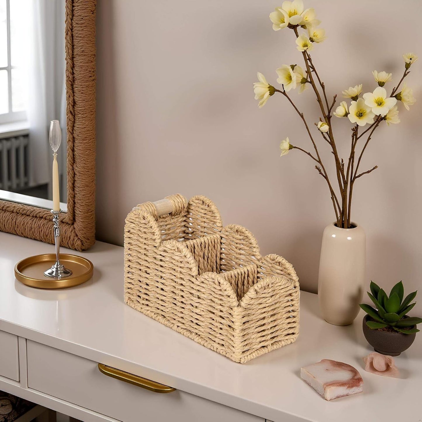 Remote Pen&Pencil Holder Cup / Beige / 3 Slots