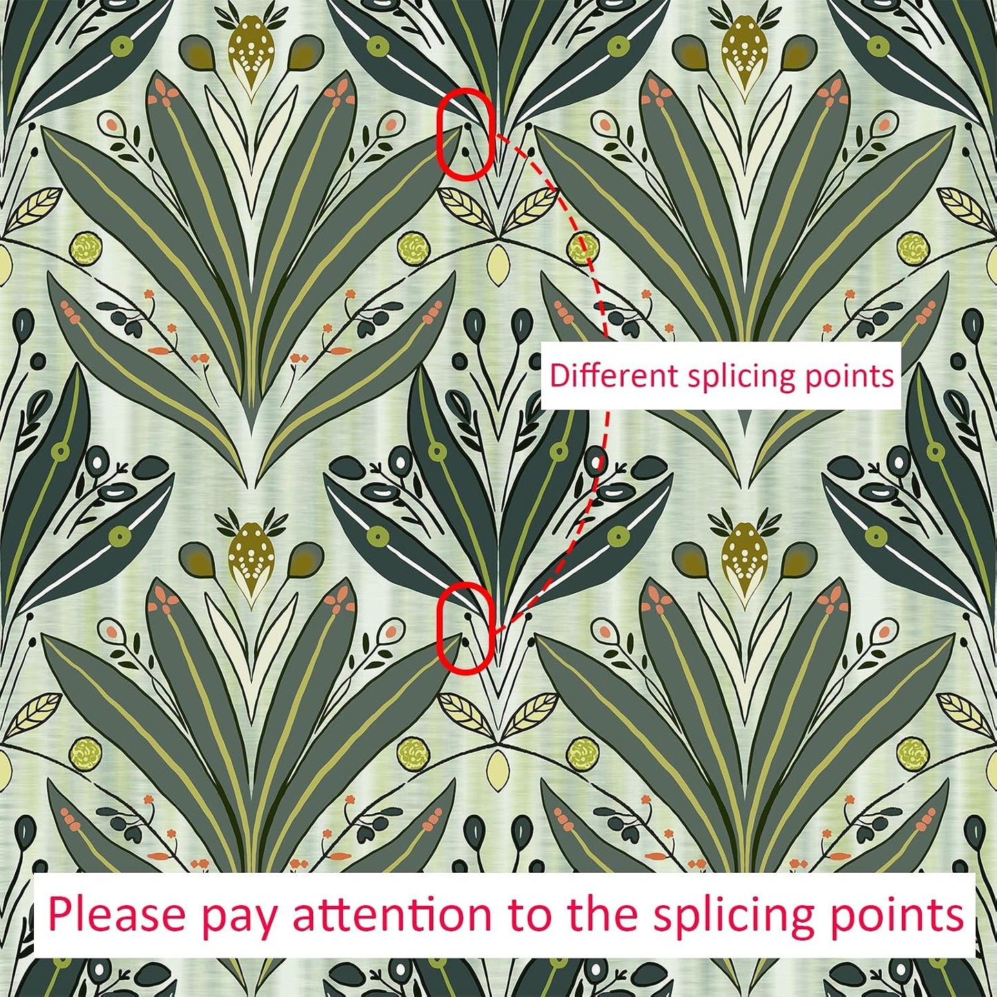 Leaf Wallpaper Peel and Stick Wallpaper " Modern Botanical Contact Paper / 17.3 x 197 / Green