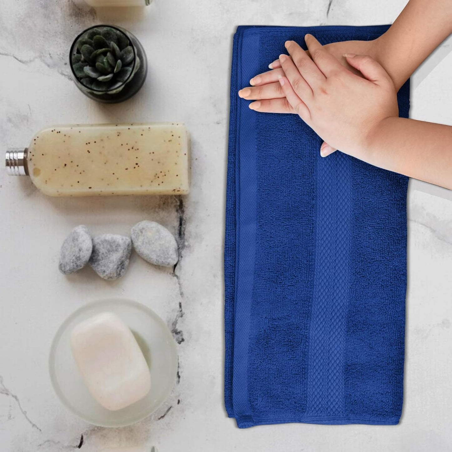 Avalon Towels Luxury Hand Towels Size 16x28 Inches Pack of 6 - Premium Cotton, Soft and Highly Absorbent Hand Towels