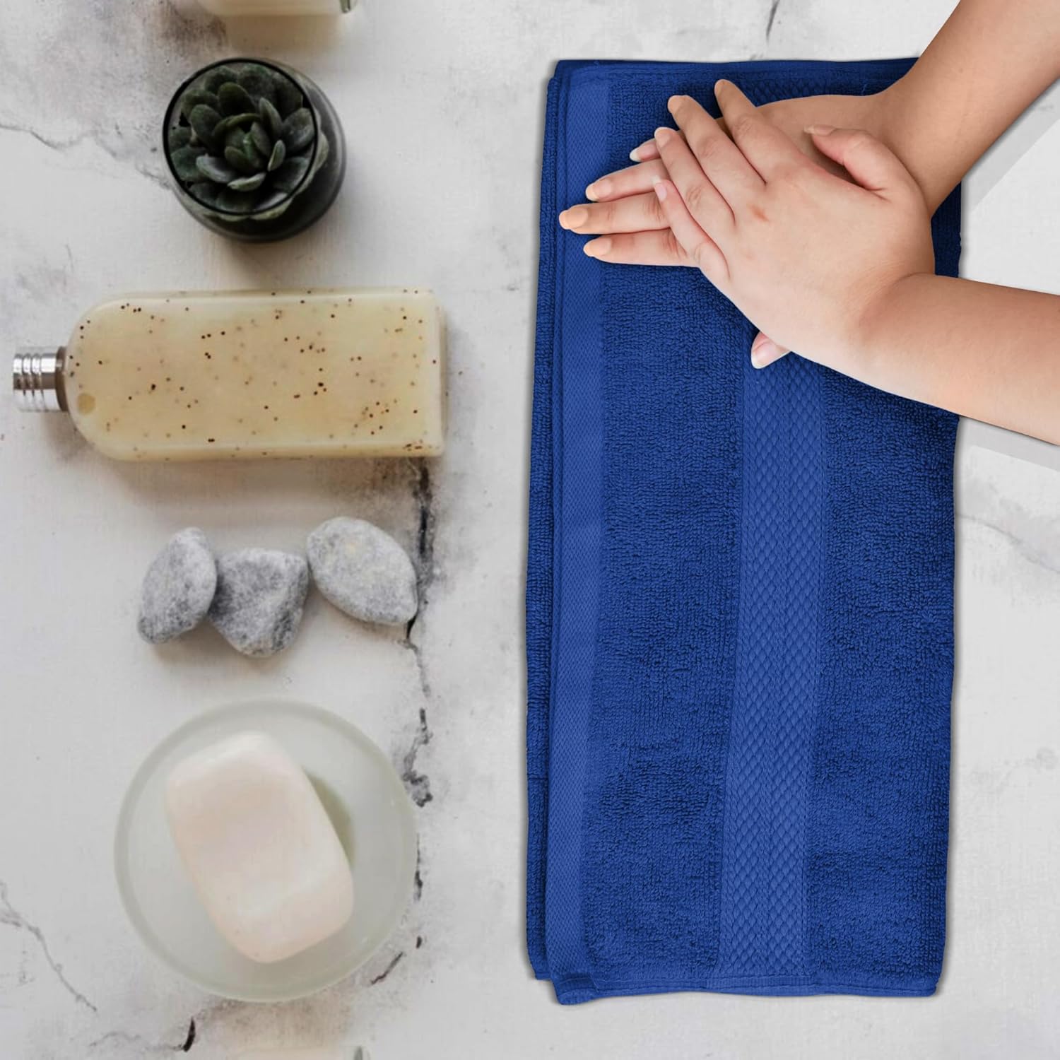 Avalon Towels Luxury Hand Towels Size 16x28 Inches Pack of 6 - Premium Cotton, Soft and Highly Absorbent Hand Towels