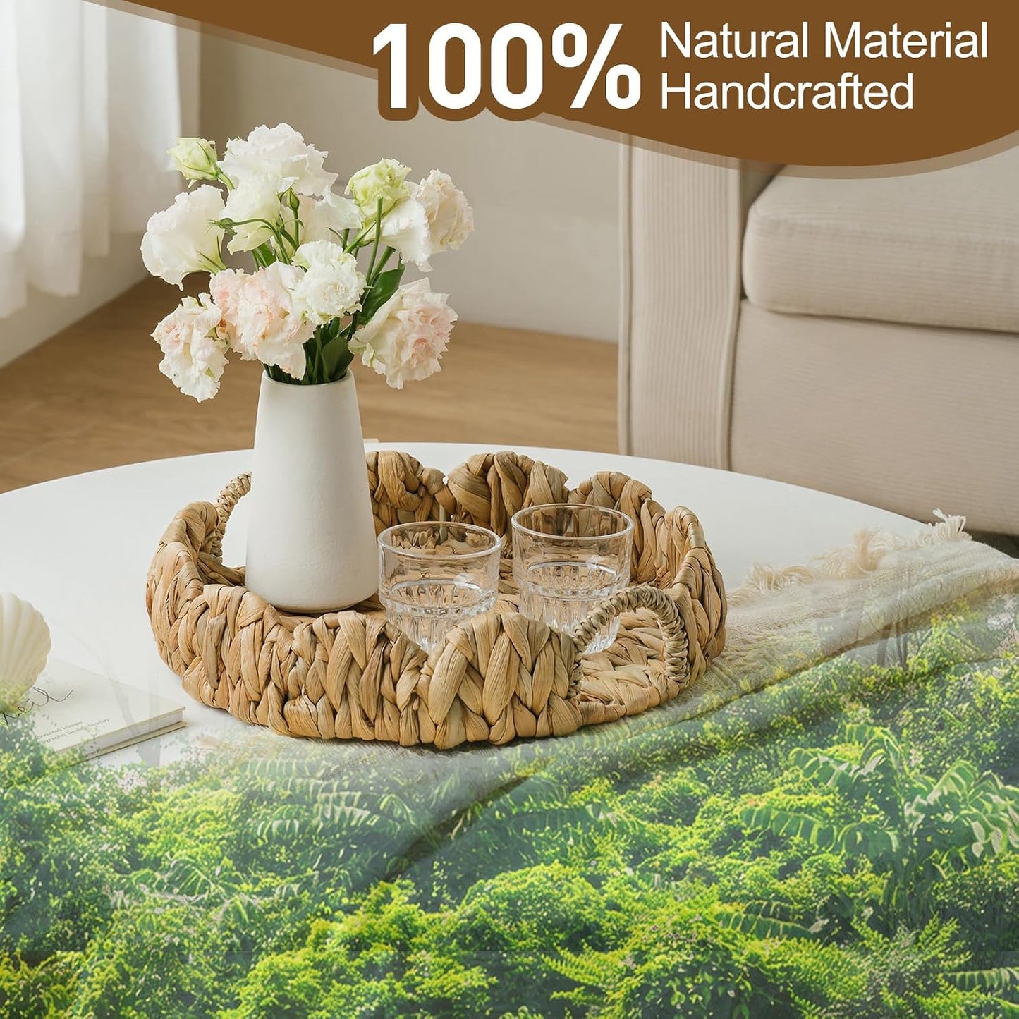 Seagrass Handwoven Trays / Water Hyacinth-round / Set of 13