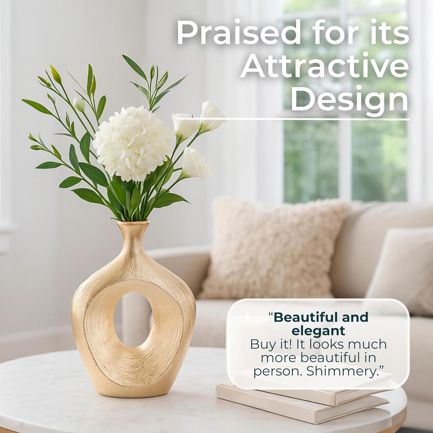 Ceramic Modern Flower Vase / Champagne