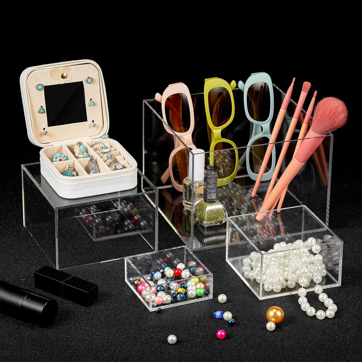 Acrylic Risers for Display Acrylic Cube Boxes Risers / 3 To 8 Inch / Square / Clear / Set of 6