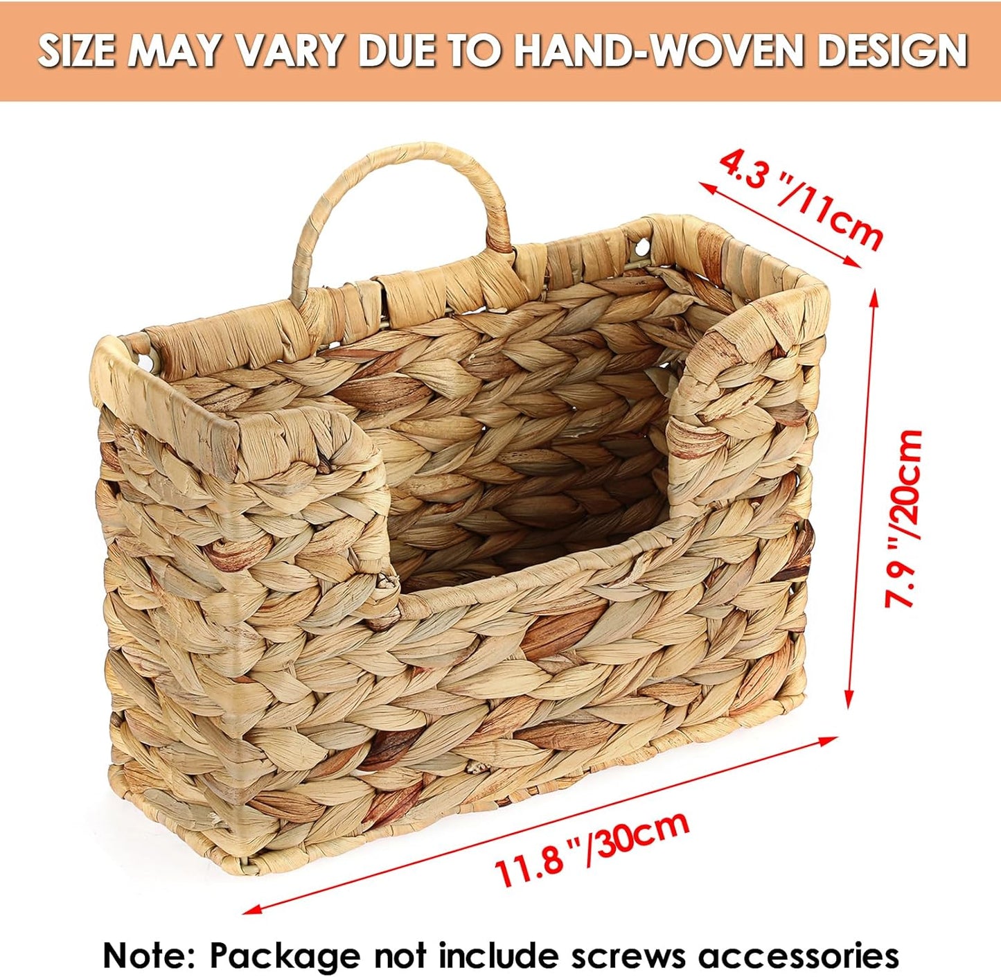 Woven Hanging Magazine Holder / Water Hyacinth