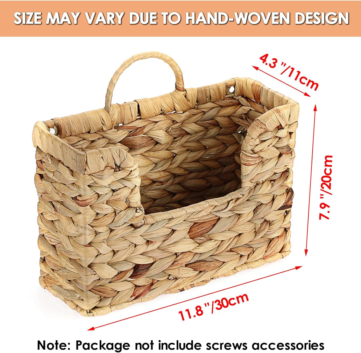 Woven Hanging Magazine Holder / Water Hyacinth